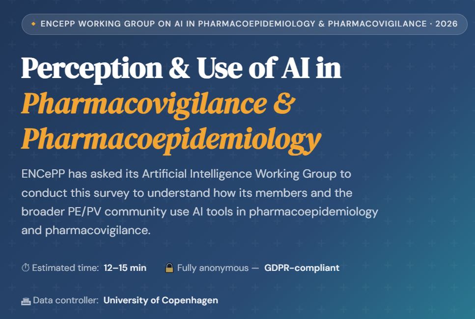[🔔 📊 Participate in the ENCePP Survey on AI in Pharmacoepidemiology & Pharmacovigilance]